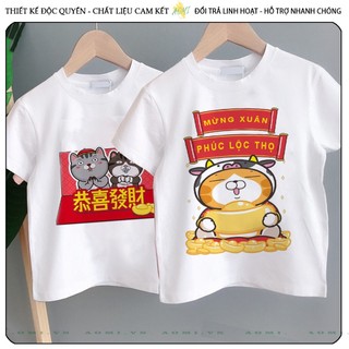 ÁO THUN TẾT NĂM MỚI 2023 QUÝ MÃO MÈO UNISEX PHÔNG TRẮNG TAY NGẮN  GIA ĐÌNH CẶP ĐÔI SIZE TRẺ EM BÉ TRAI GÁI aomifashion