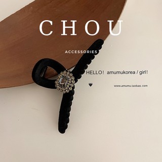 Kẹp Tóc, Buộc Tóc Nơ Đính Đá Vuông | CHOU ACCESSORIES |
