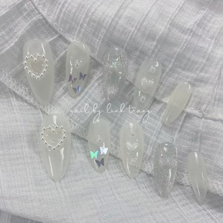 Nailbox thiết kế móng giả đính đá, trái tim, móng giả thiết kế, móng up thiết kế