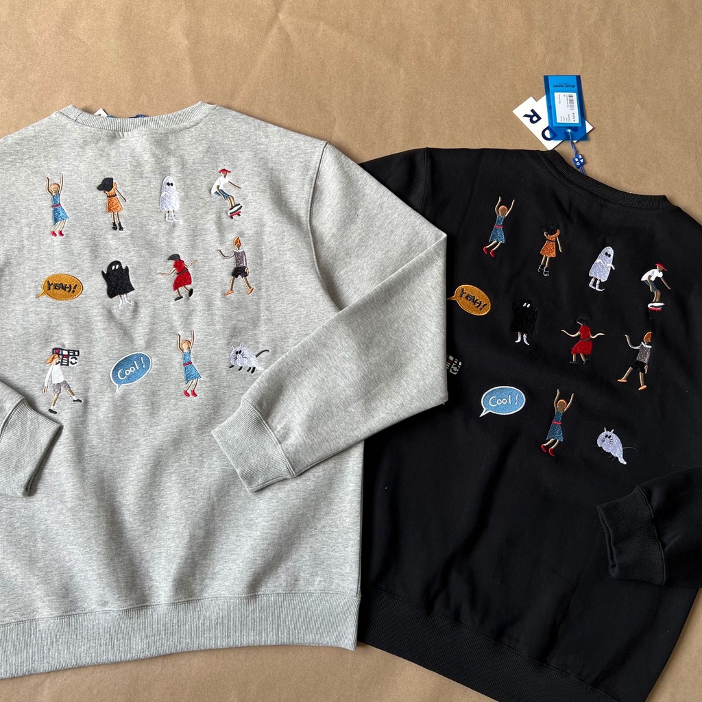 Spot ADER 2022 new cartoon character printed embroidered round neck sweater men's and women's fashion brand