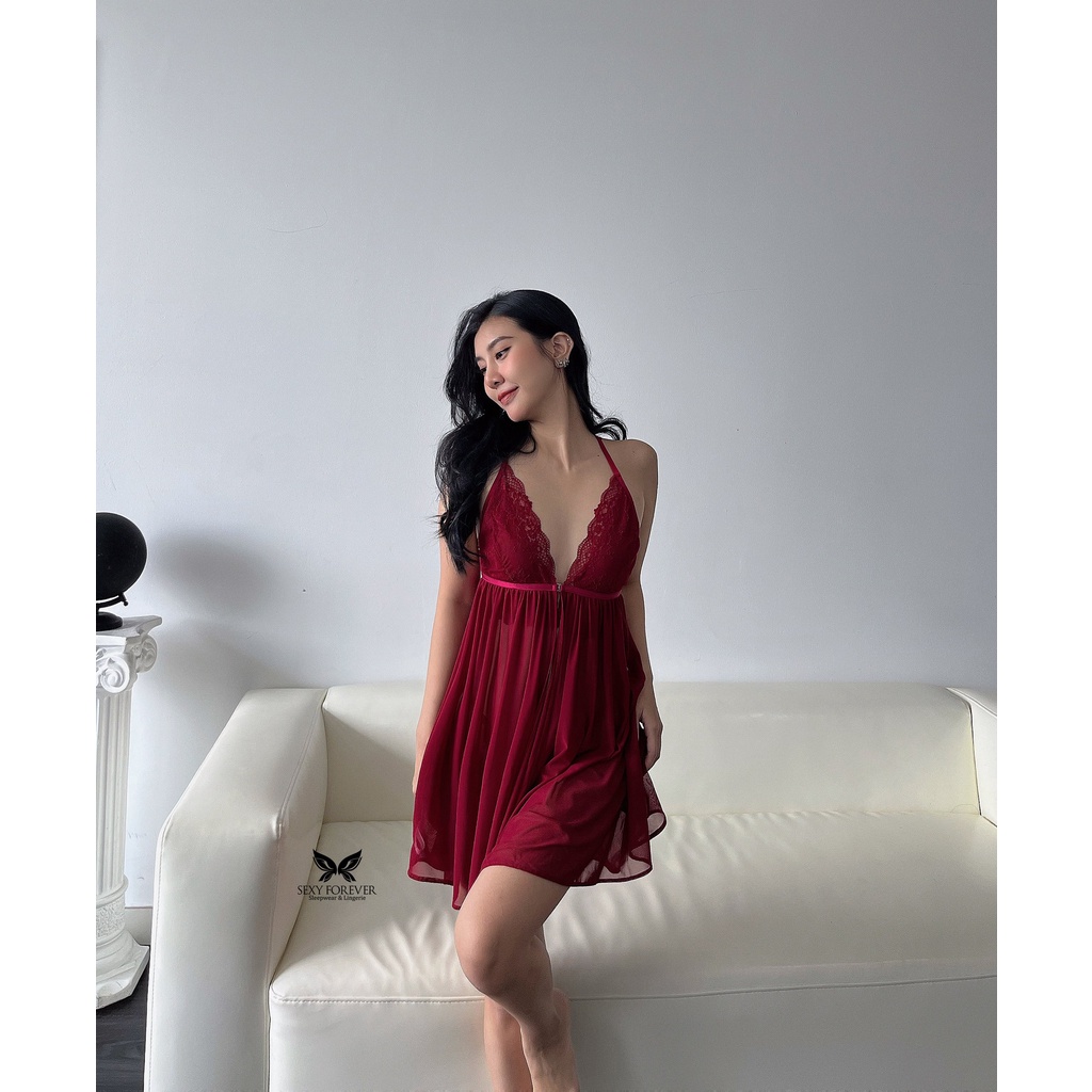 Sexy Forever Váy Ngủ lưới phối ren sexy Charm