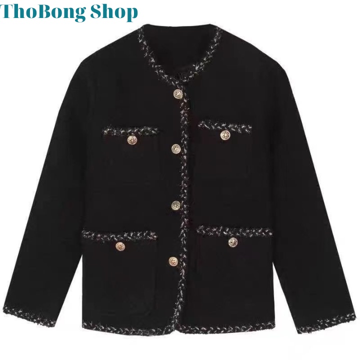 Áo Dạ Nữ Tweed Hàng Siêu Cấp Quảng Châu Chất Liệu Nỉ Dạ Phong Cách Trẻ Trung