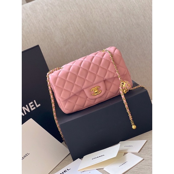 Túi nữ chà leo dây xích pha da quả chuông