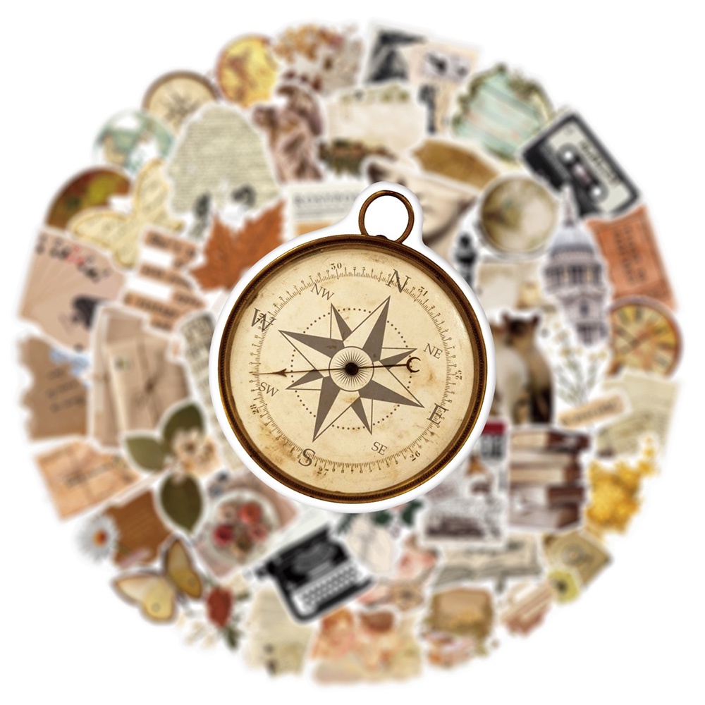 Combo 50 Sticker RETRO CHÂU ÂU THẦN THOẠI hình dán chống nước dán mũ bảo hiểm, laptop, vali, điện thoại