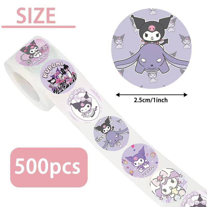 SANRIO Cuộn 500 Sticker Hoạt Hình My Melody Cinnamoroll Kuromi Dán Trang Trí Laptop