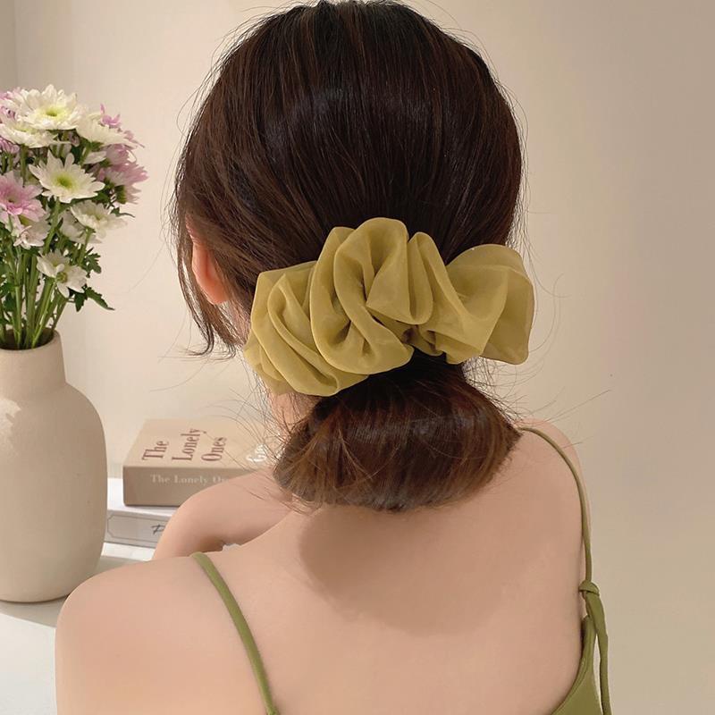 Kẹp Tóc Đính Hoa Vải Organza Gấp Gọn Sáng Tạo Thời Trang Cho Nữ