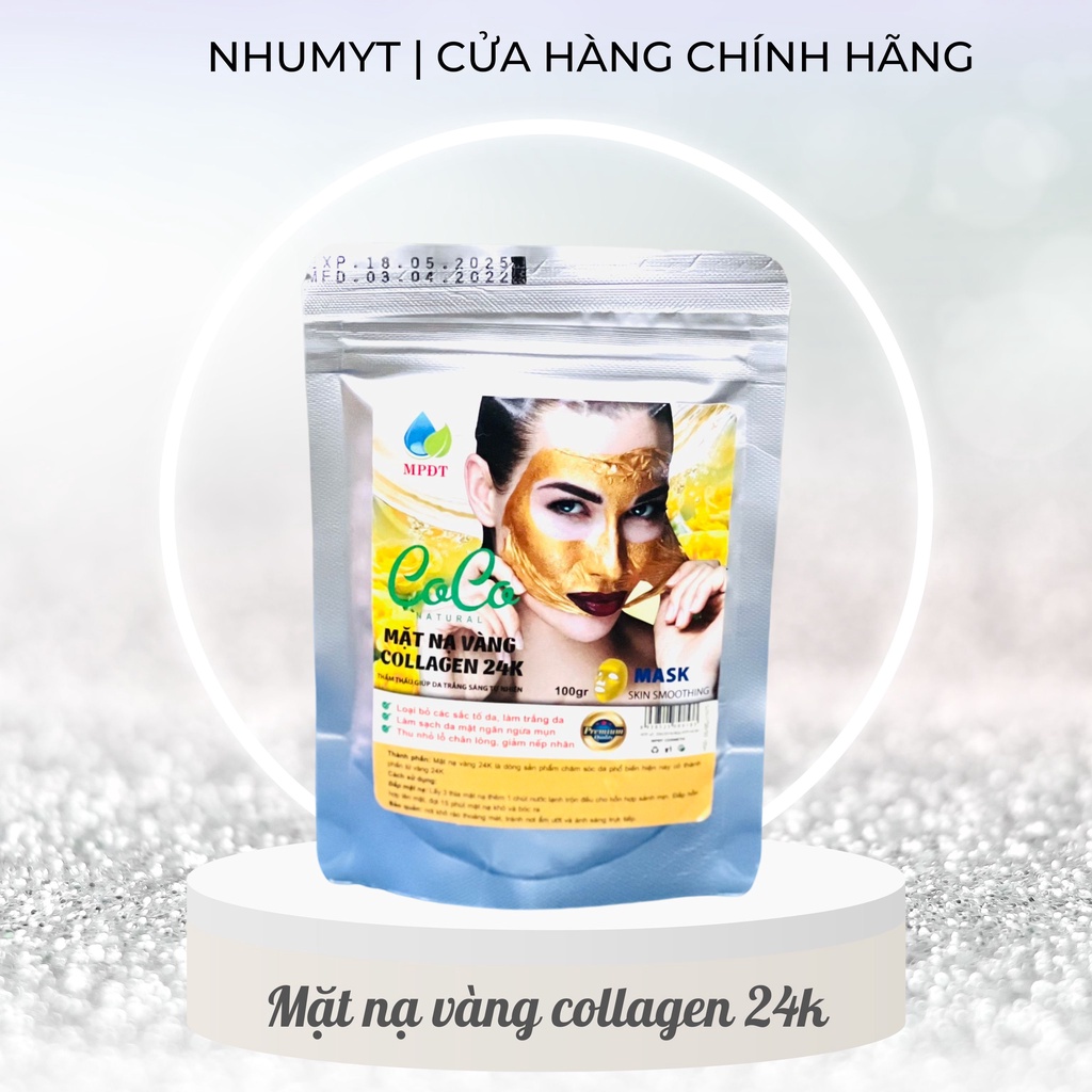 1KG Bột Mặt Nạ Vàng 24k CoCo Mờ Nám Trắng Da - Bột trà xanh nguyên chất organic