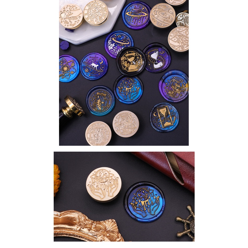 Đầu Con Dấu Niêm Phong Bì Thư Bằng Đồng Họa Tiết Bầu Trời Sao