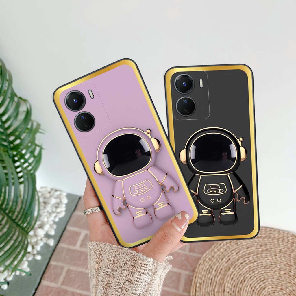 Ốp lưng Vivo Y16 in hình kiểu 3D robot phi hành gia sắc màu thời trang