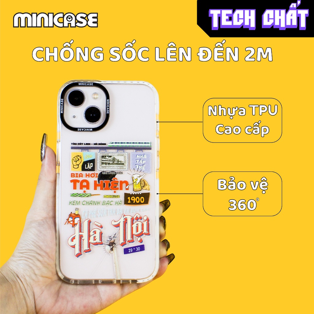 Ốp lưng SIÊU CHỐNG SHOCK cho iPhone CHÍNH HÃNG Mini case chủ đề Hà Nội Tech Chất