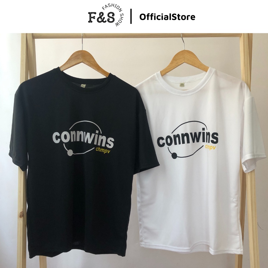Áo thun tay lỡ form rộng unisex CONNWINS - Áo phông nam nữ F&amp;S cho cặp đôi phong cách hàn quốc