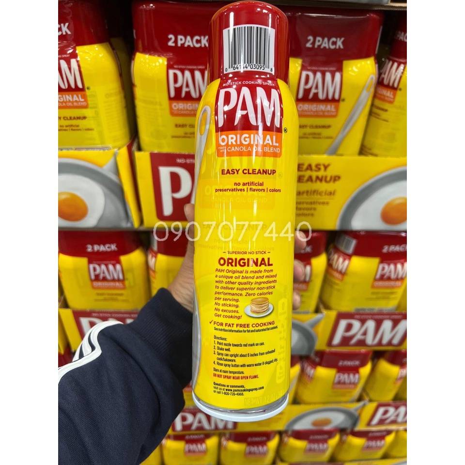 Dầu ăn kiêng dạng xịt 2024 Pam Original date không chứa Cholesterol hỗ trợ giảm cân có lợi cho sức khỏe - EDS Hàng Mỹ