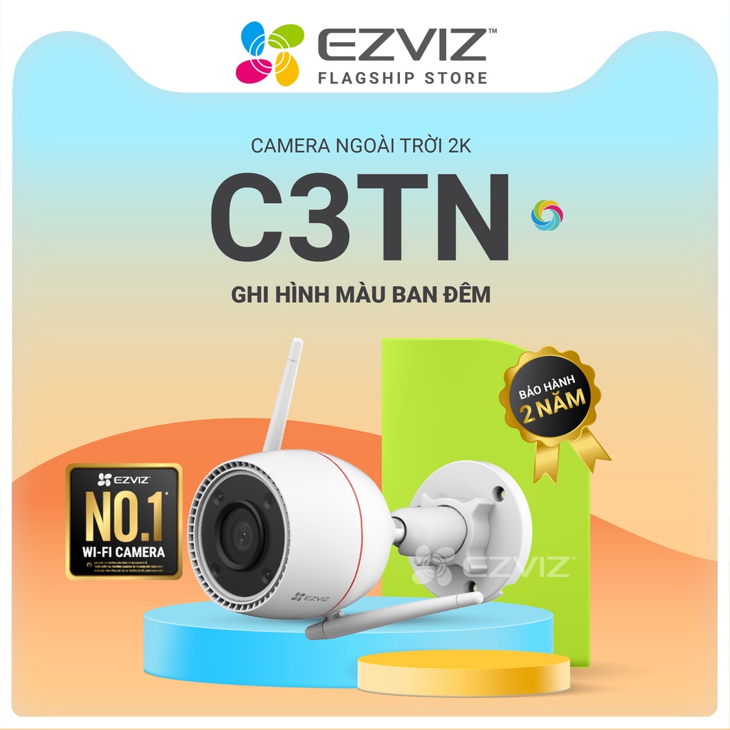 Camera WI-FI EZVIZ C3TN 3MP, Ngoài Trời, Đàm Thoại 2 Chiều, Ghi Hình Màu, Còi & Đèn