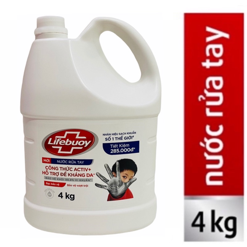 Nước Rửa Tay Lifebuoy Bảo Vệ Vượt Trội Can 4kg