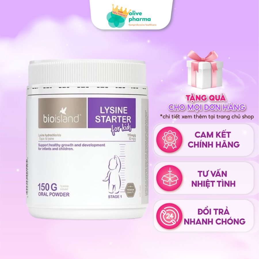 Bioisland Lysine cho bé - Bổ sung Lysine tăng chiều cao - Lysine Bột Starter For Kids - Lysine Viên Step Up For Youth