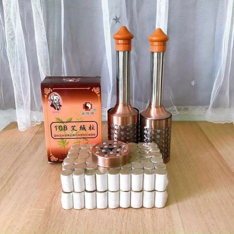 Cây lăn ngải đồng đôi kèm 1 hộp ngải điếu ông cụ 108 viên