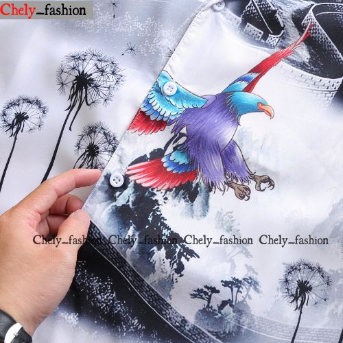 Áo sơ mi cổ vest họa tiết , áo sơ mi UNISEX nam nữ chất 3D lụa hàn Chely_fashion
