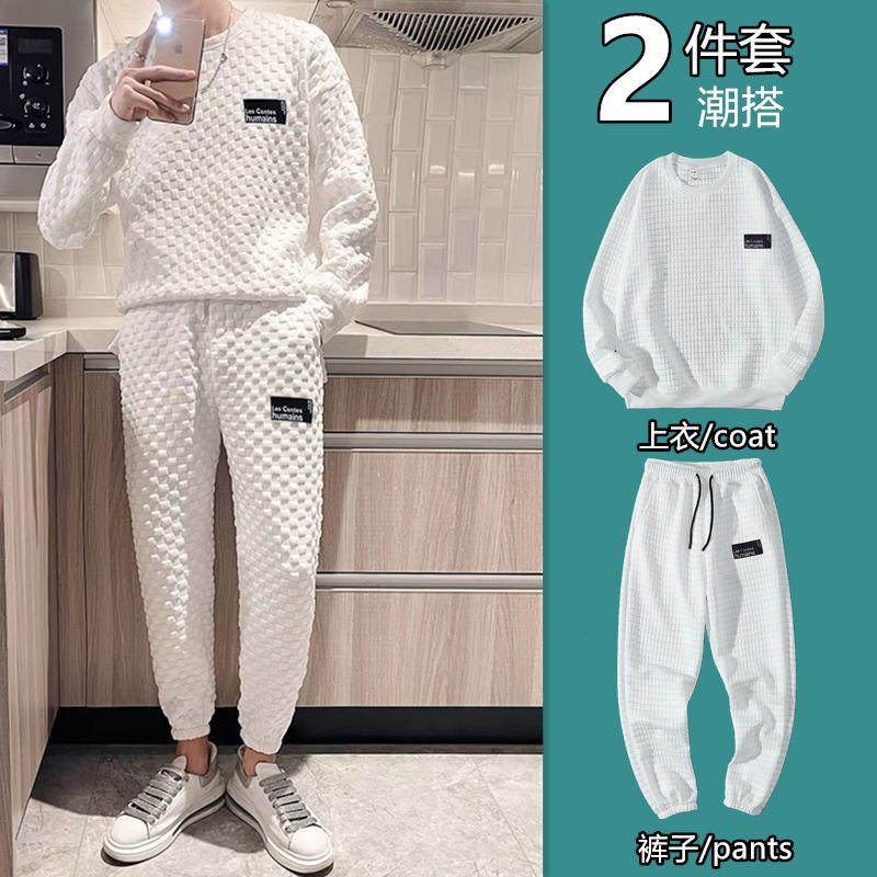 Set Đồ Thể Thao 2 Món Gồm Áo Tay Dài Và Quần Dài Dáng Rộng Thời Trang Mùa Thu Cho Nam