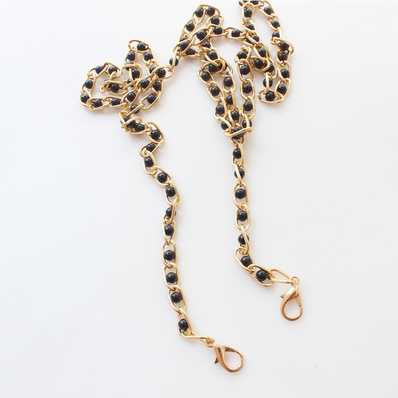 Dây Xích Nhôm Bản Rộng Đính Hạt Trang Trí Túi Xách Tiện Dụng