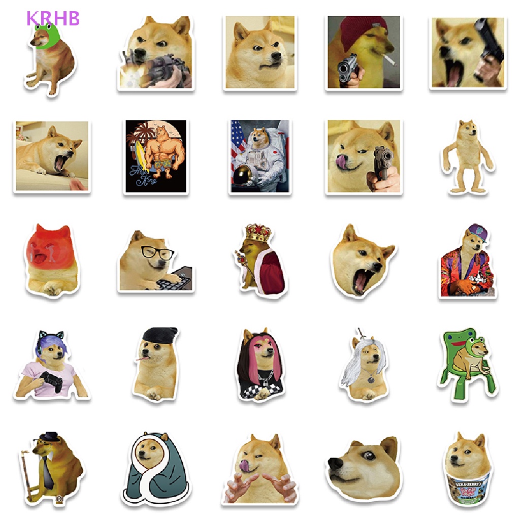 Set 50 Miếng Dán Hình Chú Chó Vui Nhộn Trang Trí Laptop / Guitar / Ván Trượt / Điện Thoại DIY Mới