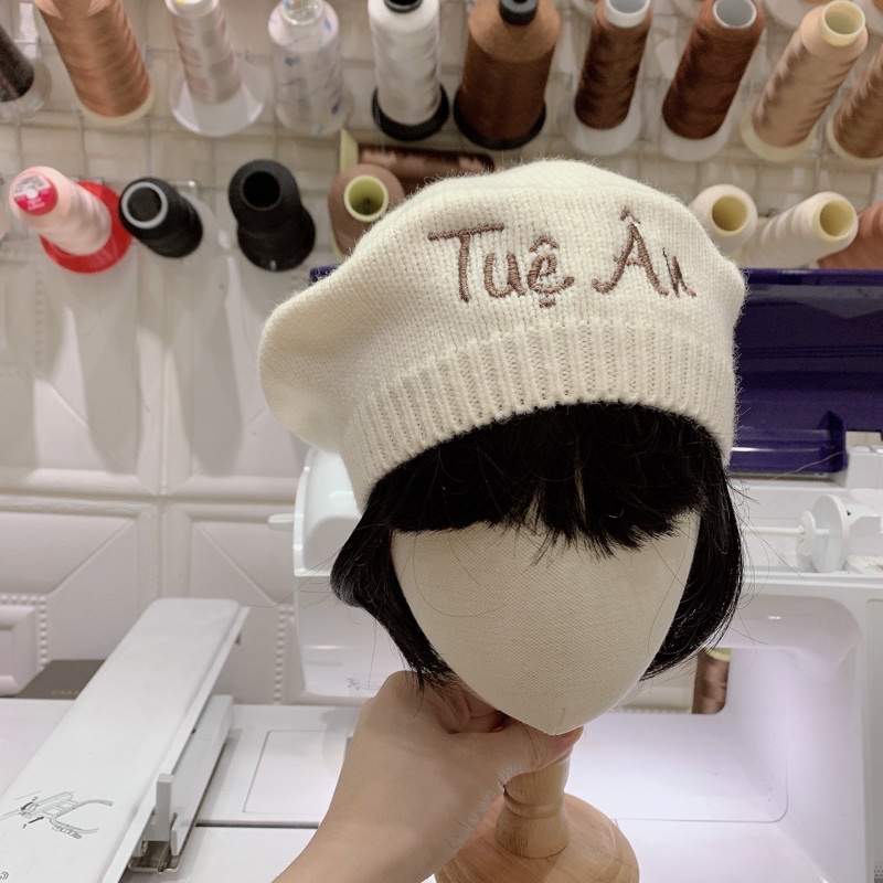 Mũ nồi len thêu tên cho bé style hàn quốc