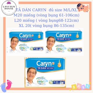 [MẪU MỚI]Tả dán Caryn đủ size M/L/XL 20 miếng, Tả caryn người lớn siêu thấm dành cho người cao tuổi full size mẫu mới nh