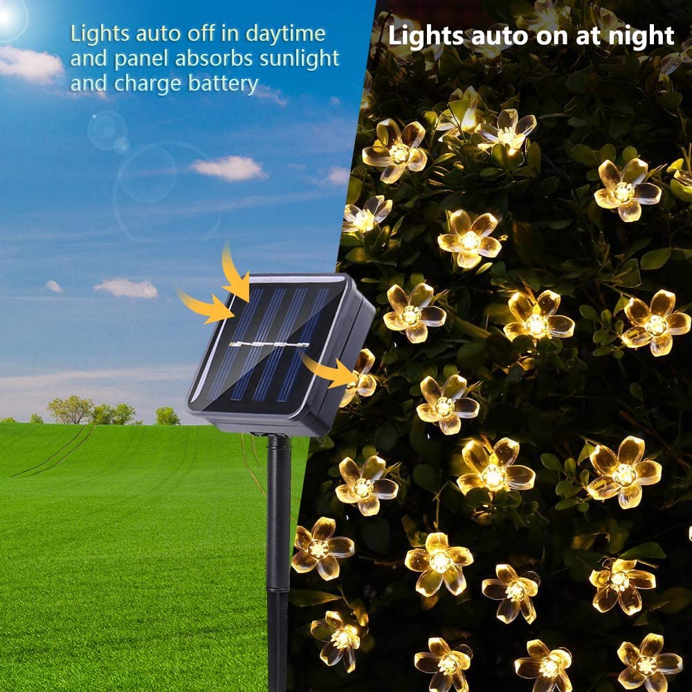 Dây Đèn LED rgb Năng Lượng Mặt Trời Tự Động Chống Nước Trang Trí Giáng Sinh 5M / 10M