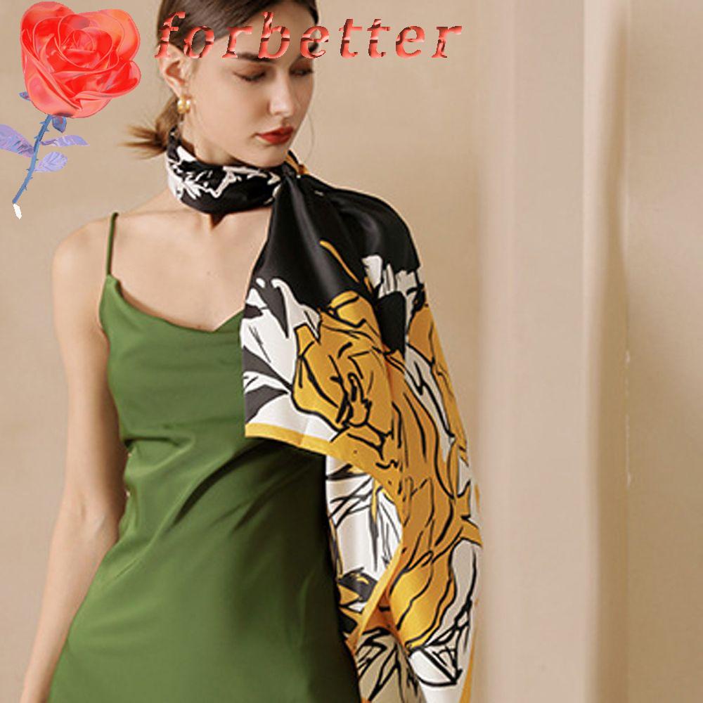 Khăn Choàng Cổ Bằng Lụa In Họa Tiết Phong Cách Retro Hàn Quốc Thời Trang Mùa Hè