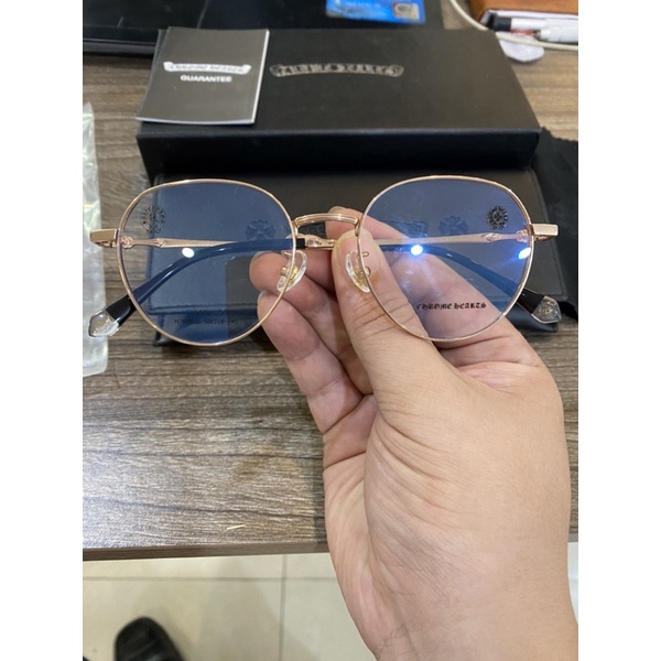 Gọng kính tròn Titanium nguyên chất Chome Hearts fullbox