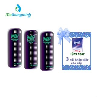 Combo 3 hộp kẹo bạc hà không đường Impact Mints Slim Slide - 9g (tặng kèm 3 gói Tempo)