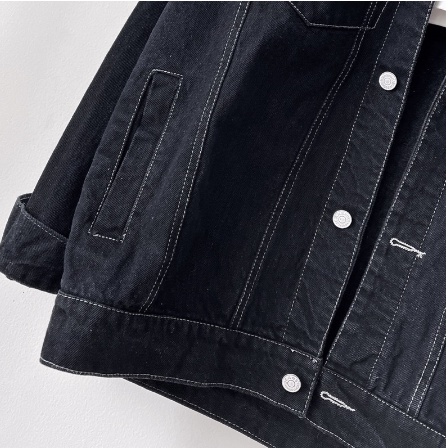 Áo khoác jeans màu đen xanh,áo khoác bò freesize form rộng unisex nam nữ