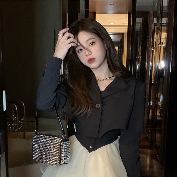 COZOK Set Áo cardigan Thắt Nơ Eo + Đầm Hai Dây Phong Cách Quyến Rũ