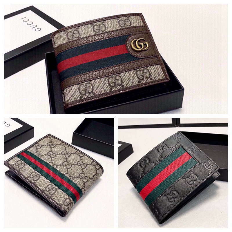 Gucci Ví Gập Ba Phong Cách Retro Thời Trang Đi Chơi Di Động Cho Nam