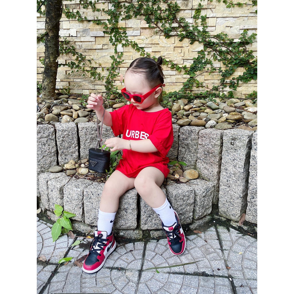 Áo thun tay lỡ Burberry cho bé , áo thun bé trai , bé gái chất liệu cotton, áo thun unisex ,  SAM KIDS