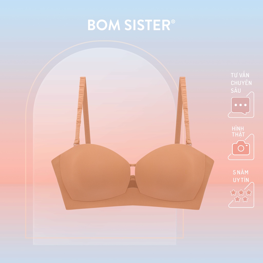 Áo lót mút mỏng su không gọng dây nhún màu trơn BOM SISTER MU2609