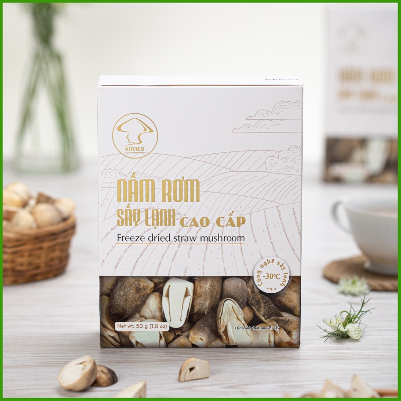 Nấm Rơm Sấy Lạnh Anvies Giữ Trọn Vị Ngon Cung Cấp Vitamin Dinh Dưỡng Và Khoáng Chất- 50g