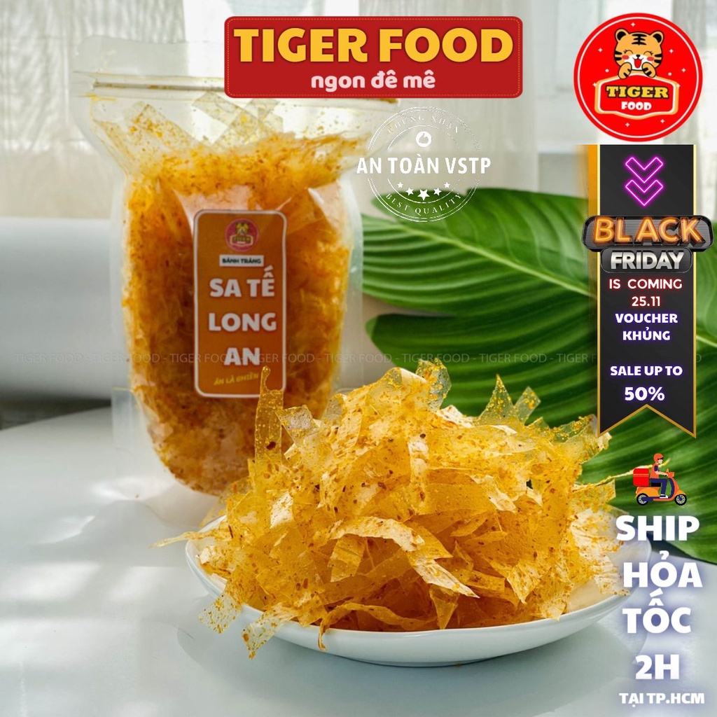 Bánh Tráng Trộn Sa Tế 💖TIGER FOOD💖 Bánh Tráng Sa Tế Long An Vị Cay Nhẹ Thơm Ngon Túi Zip 80g - Ăn Vặt Sài Gòn