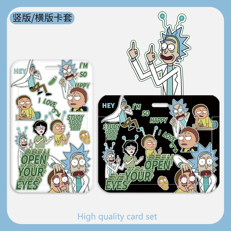 Bao Đựng Thẻ Trong Suốt Họa Tiết Hoạt Hình Rick and Morty Dễ Thương Ốp