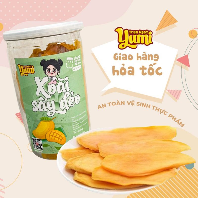 Xoài sấy dẻo Yumi 300g hoa quả khô chua ngọt đồ ăn vặt trái cây thơm ngon