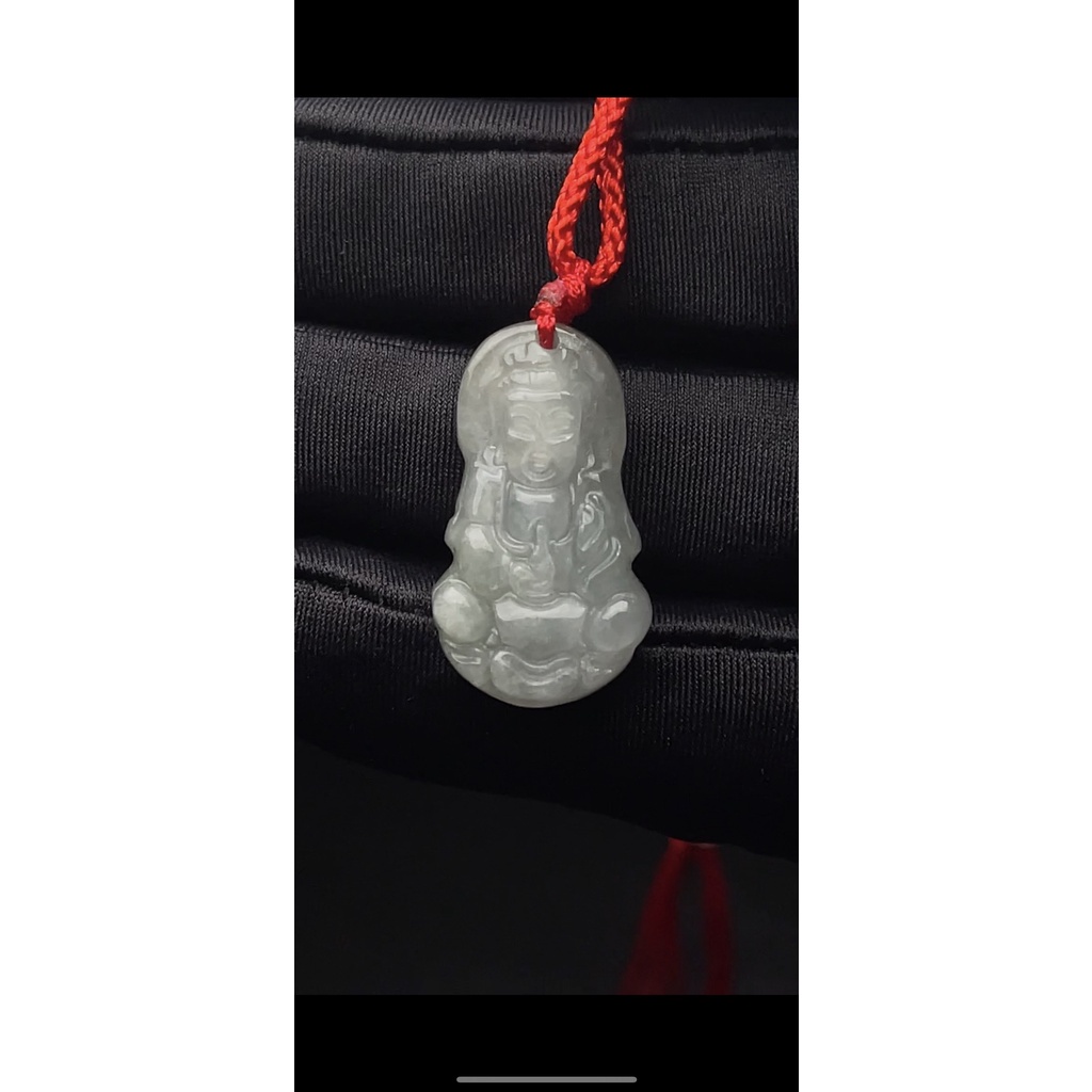 Mặt dây Ngọc bội phong thuỷ bình an, may mắn cho trẻ em ngọc phỉ thuý tự nhiên