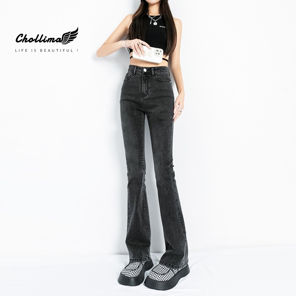 Quần jeans nữ ống loe co giãn Chollima QD046 trẻ trung năng động ulzzang phong cách hàn quốc