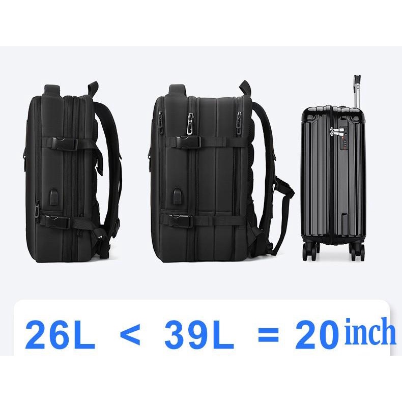 Balo laptop17 inch chống  nước 3 chức đa năng có sạt USB công nghệ mới OLES cao cấp có thể nới rộng, siêu lớn