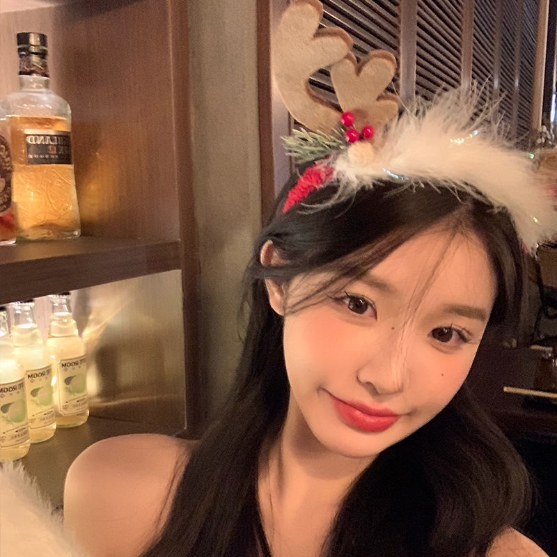 Băng Đô Cài Tóc Hình Sừng Tuần Lộc Giáng Sinh Siêu Nữ Tính
