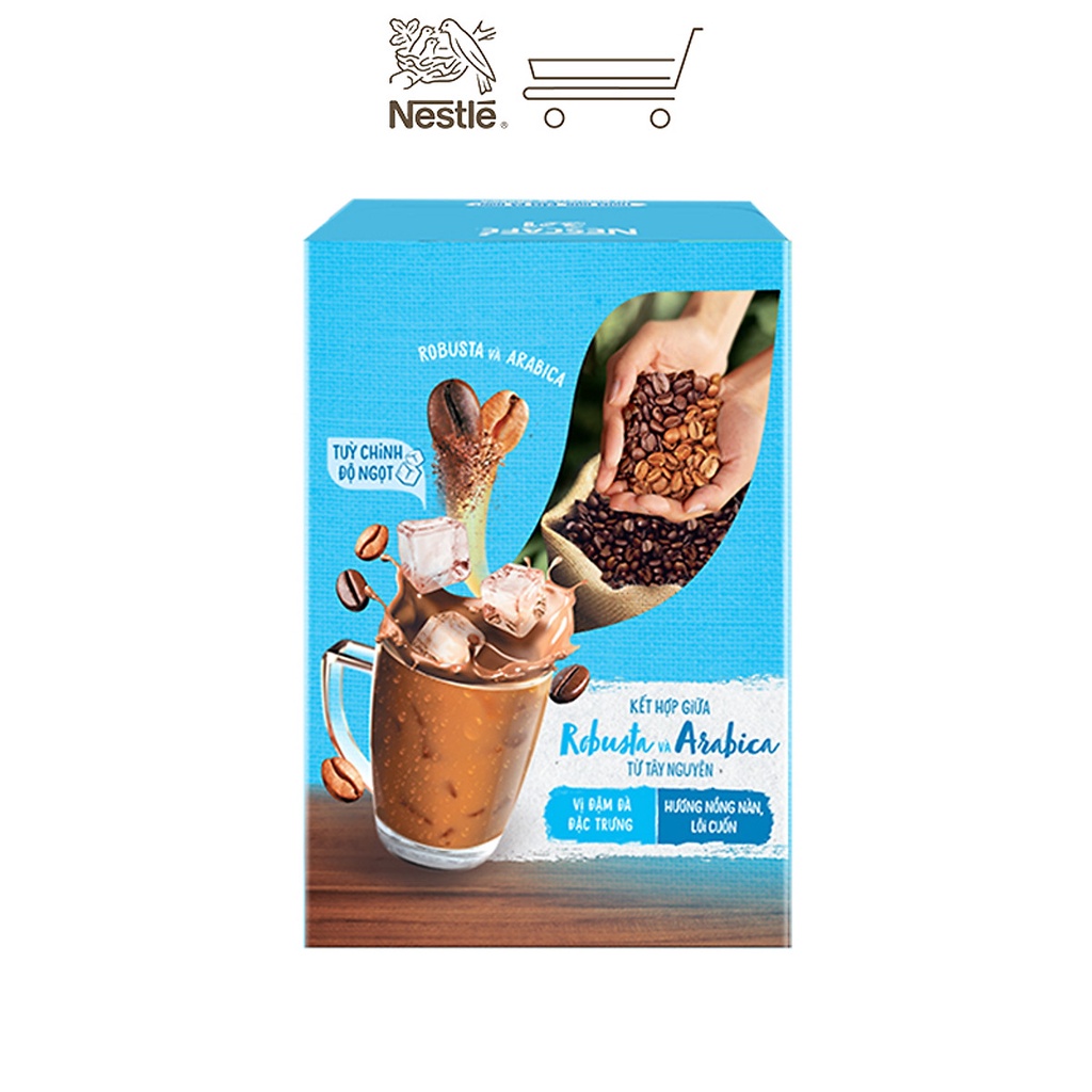 Combo 5 hộp Cà phê hòa tan NESCAFÉ 3in1 - vị hài hòa không ngọt  / Cafe hòa tan NESCAFE không ngọt 200g