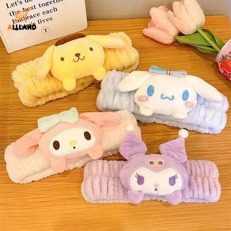 Băng Đô Cài Tóc / Băng Đô Trang Điểm Rửa Mặt Hình Cinnamoroll Nhồi Bông Dễ Thương Cho Bạn Gái