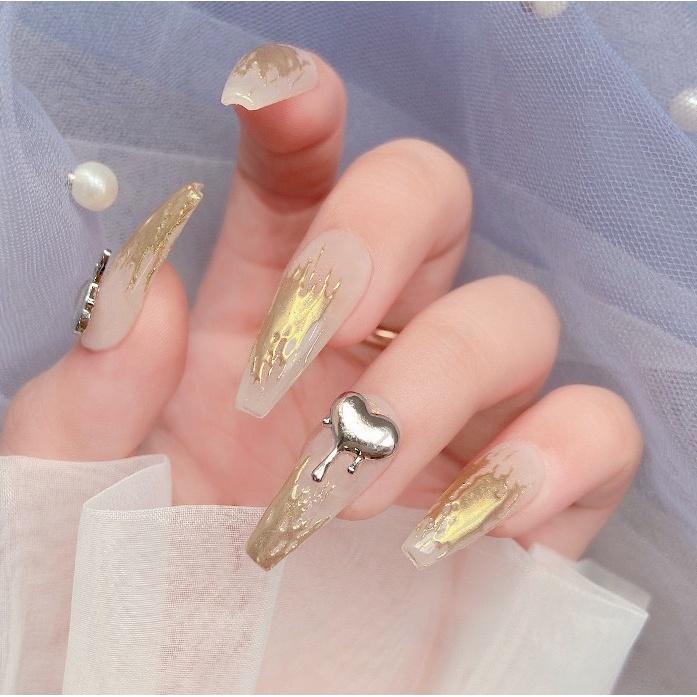Charm Trang Trí Móng Vàng Bạc Sáng 5L