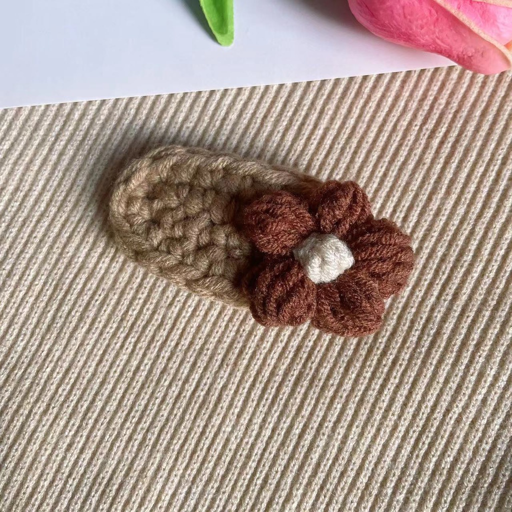 Dây Buộc Tóc Đính Hoa Bằng Len Thời Trang Dành Cho Nữ