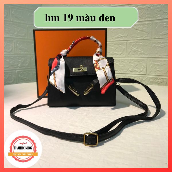 Túi hm size 19 da lì kèm hộp tặng khăn lụa
