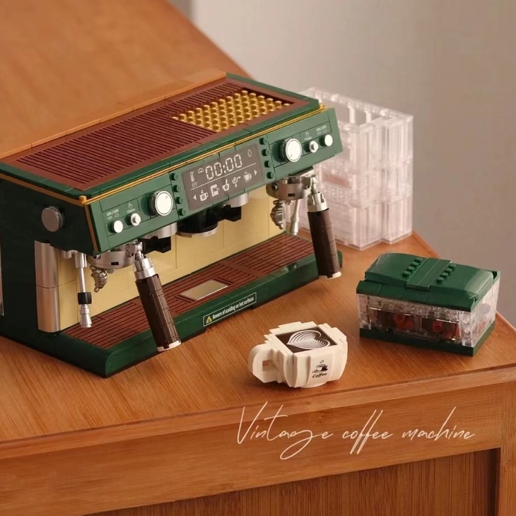 Mô Hình Máy Pha Cà Phê mini Phong Cách retro Sáng Tạo Không Thể Ăn Được Với Lắp Ráp
