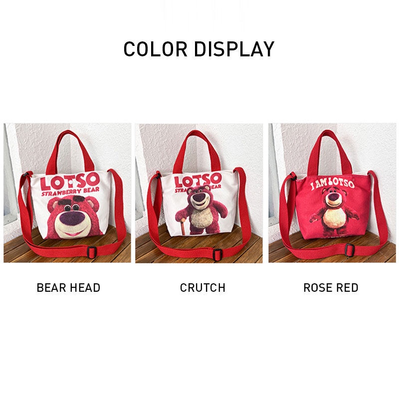 Túi Xách Đeo Vai Vải Bạt In Hoạt Hình Thời Trang Hàn Đáng Yêu Dành Cho Trẻ